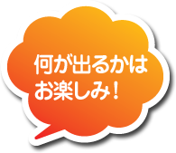 何が出るかはお楽しみ!