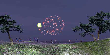 夕闇に広がる夏の花