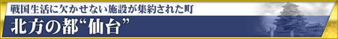 戦国生活に欠かせない施設が集約された町北方の都“仙台”