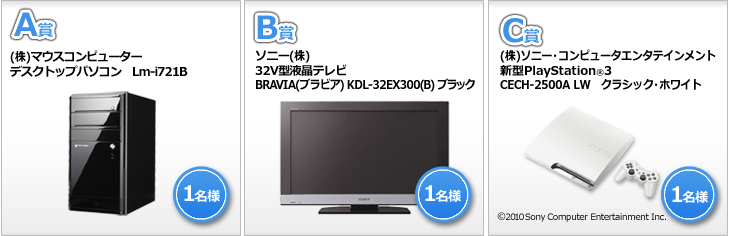 プレゼントキャンペーン賞品